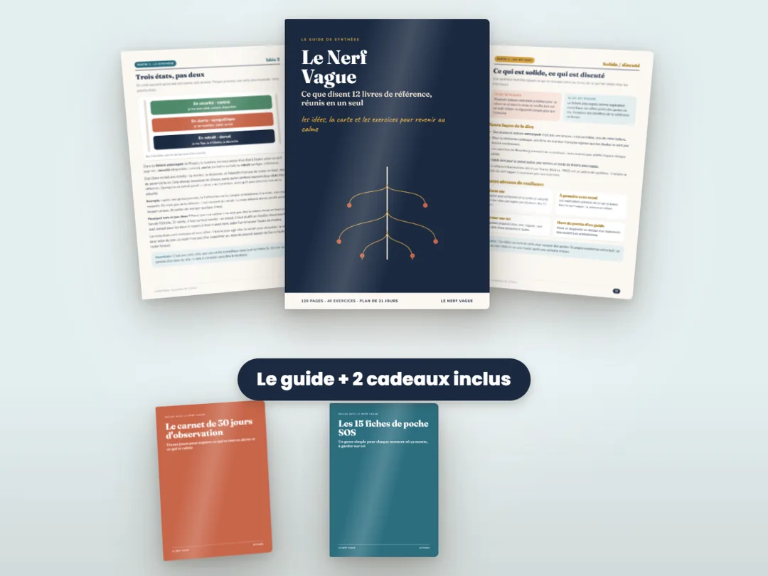 Le Nerf Vague : la couverture du guide et les 2 cadeaux inclus
